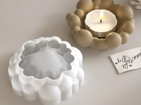 Molde silicona porta vela burbujas 